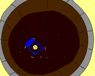 Stare blasted the box open from afar with his laser eyes. Inside is a Smiley face! Now only if you could reach...